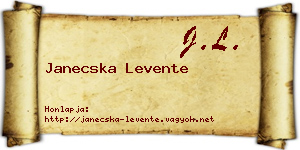 Janecska Levente névjegykártya