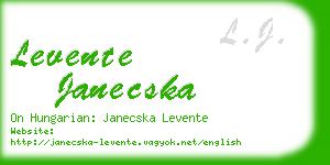 levente janecska business card